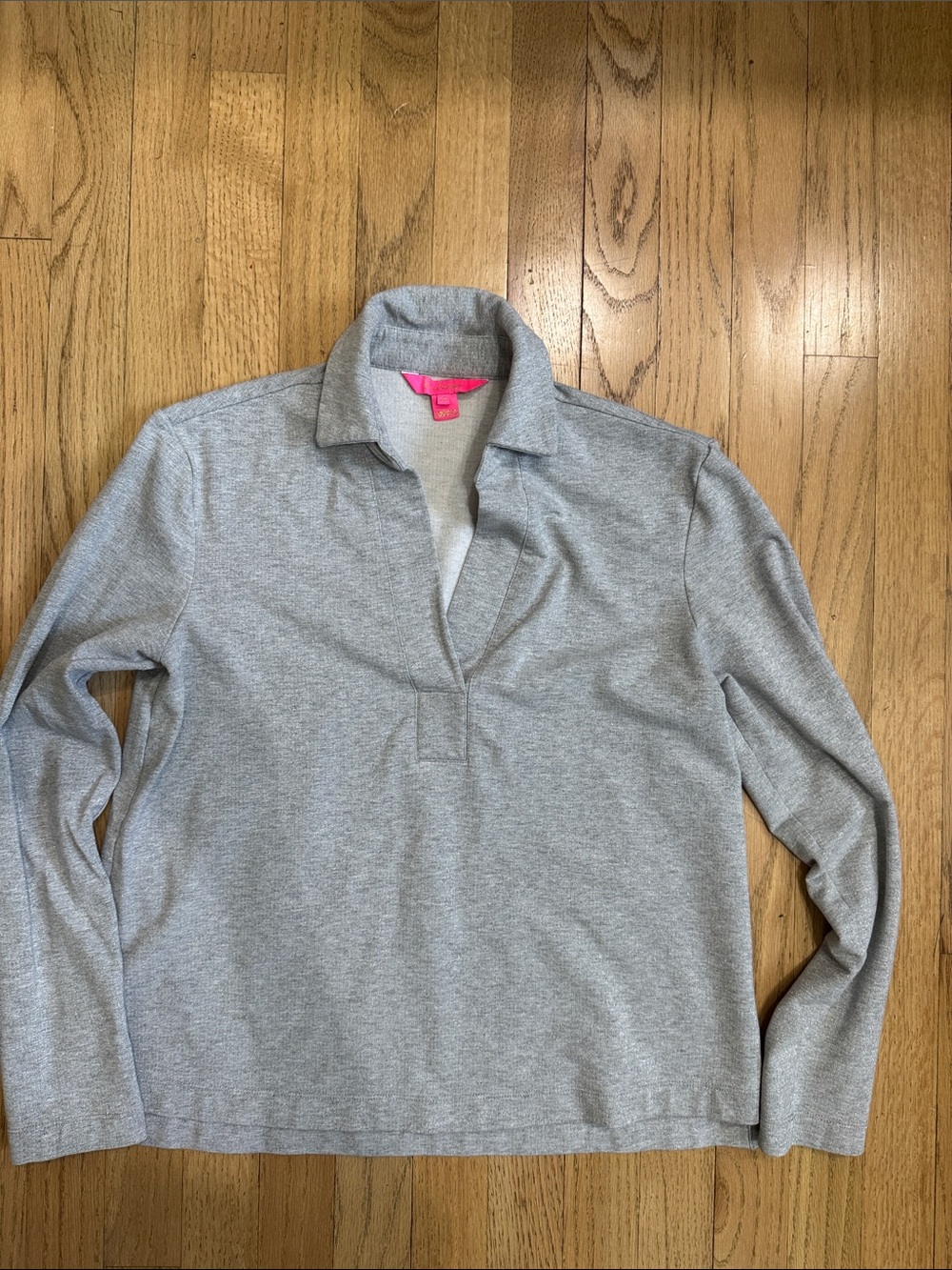 Women’s Lilly Pulitzer Grey Long-Sleeve Polo Pullover